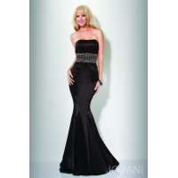 Luxe lange zwarte Galajurk. Maat 38